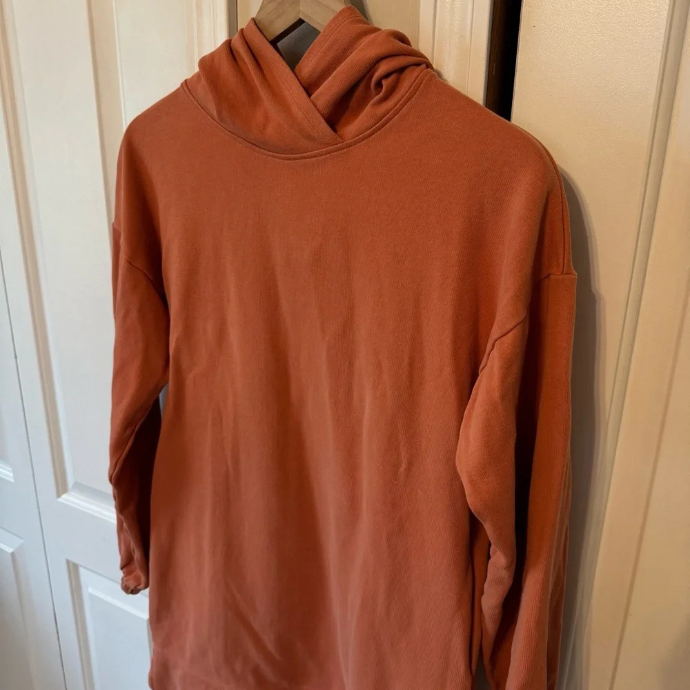 Elegantees Orange Women’s Hooded Sweater Tunic 100% Cotton Size Small - Picture 2 of 14